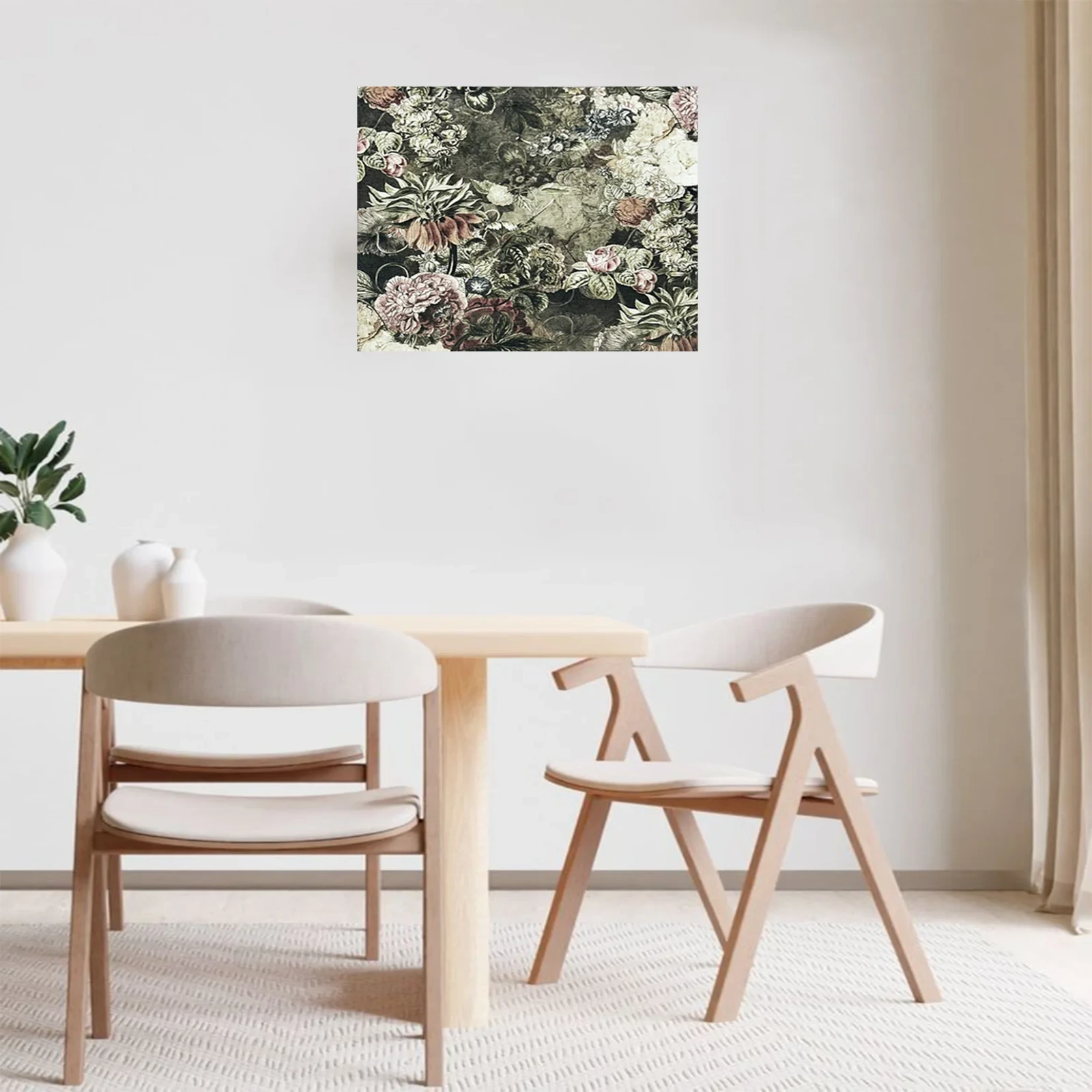 Vintage Botanical Floral Canvas Wall Art Print