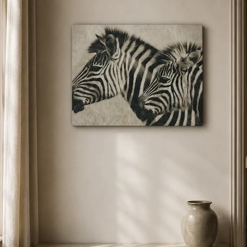 Black & white zebra canvas Wall Art Home Decor
