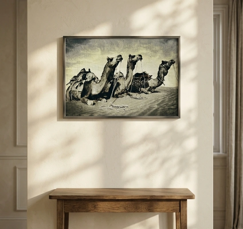 Desert Camel Canvas Wall Art Home Decor