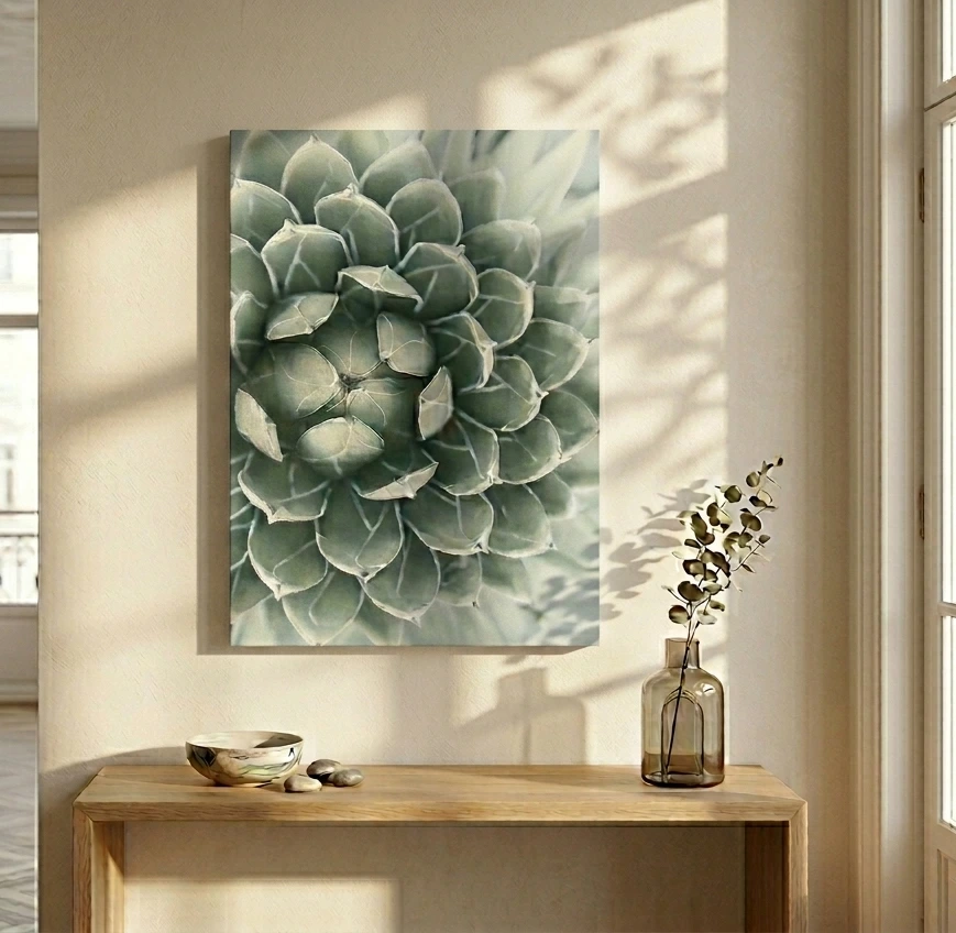 Green Succulent Canvas Wall Art Home Decor