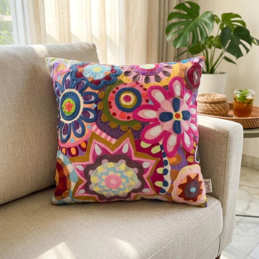 Bazel Vibrant Abstract Cushion