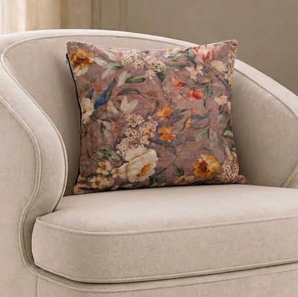 Vintage Floral Tapestry Square Throw Pillow Cover