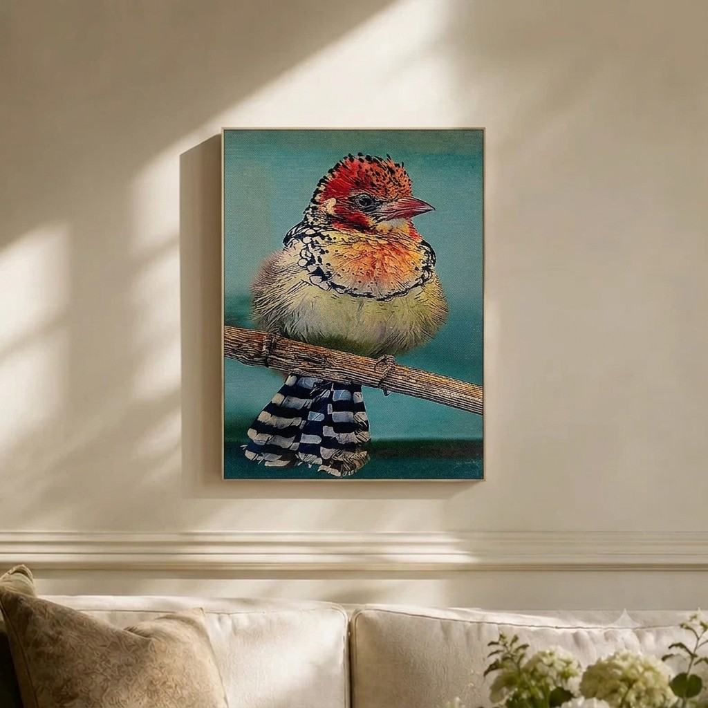 Tropical Bird on Branch Wall Art