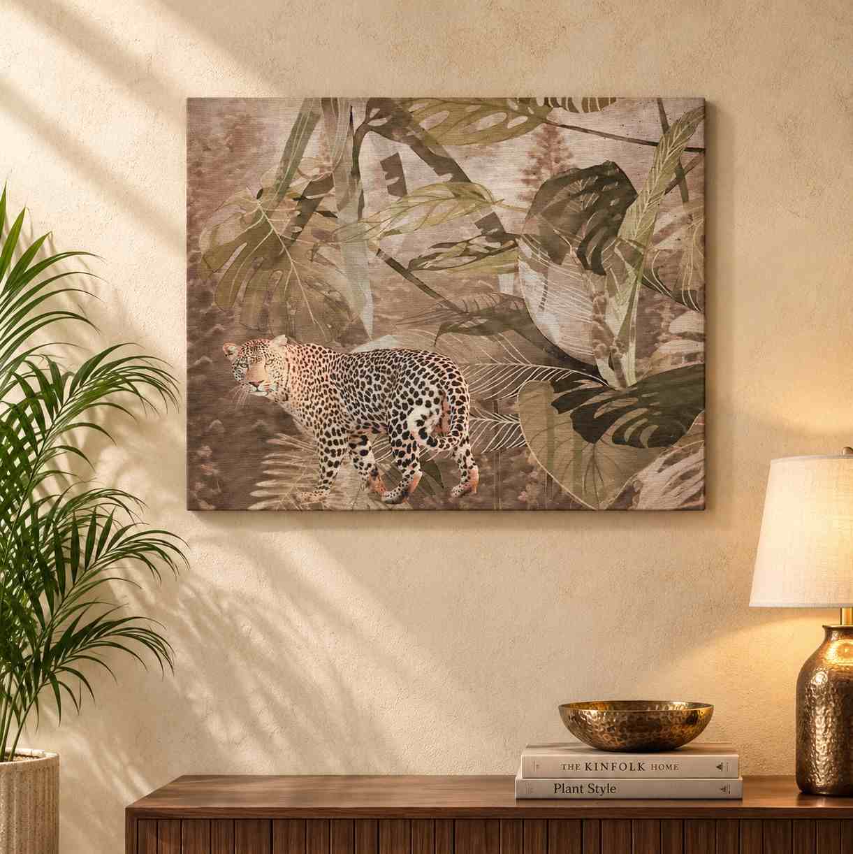 Muted Tropical Leopard Canvas Wall Art