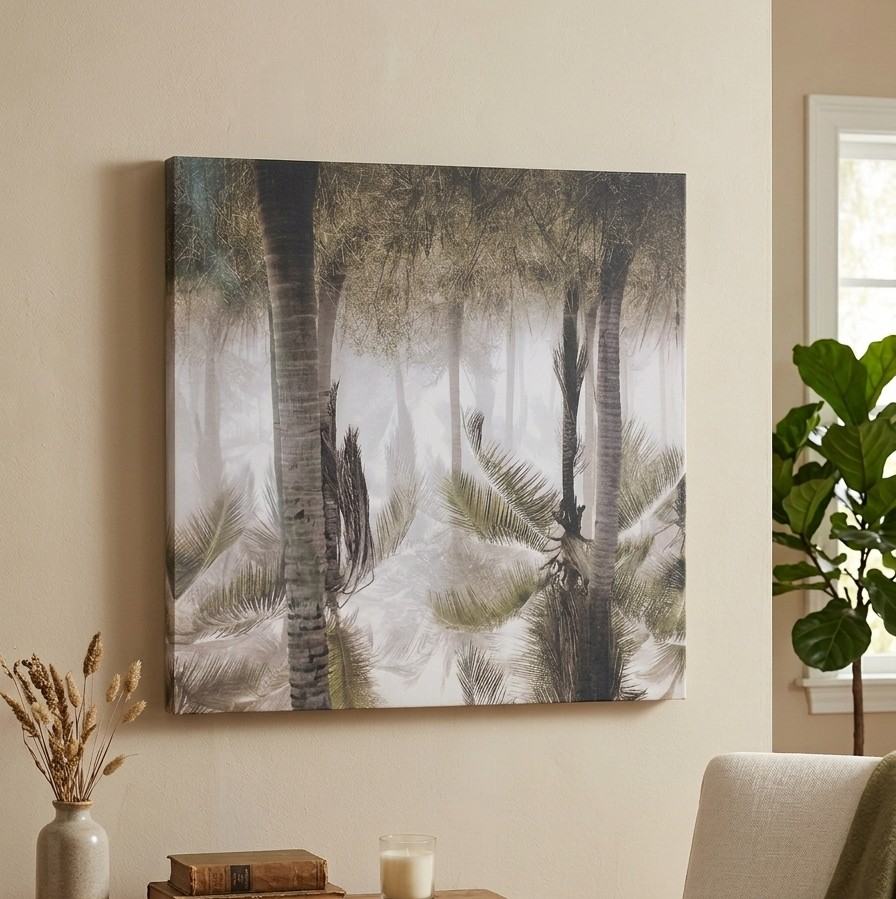 Misty Palm Forest Canvas Beutiful Wall Art